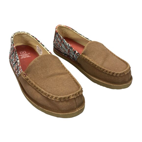 Twisted X Women's Slip-On Loafer, Moc Toe Leather/ Fabric  Tan 9.5 M - Picture 14 of 16